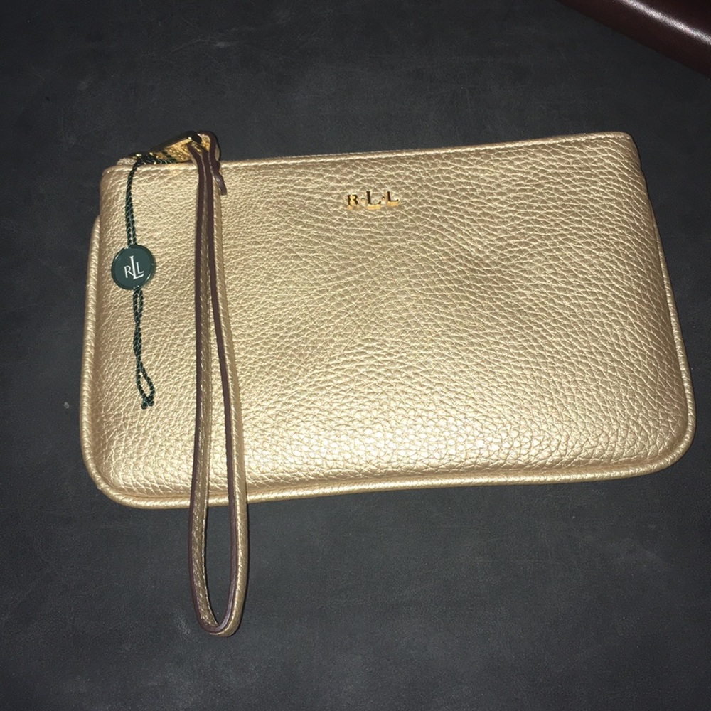 Gold Ralph Lauren wristlet
